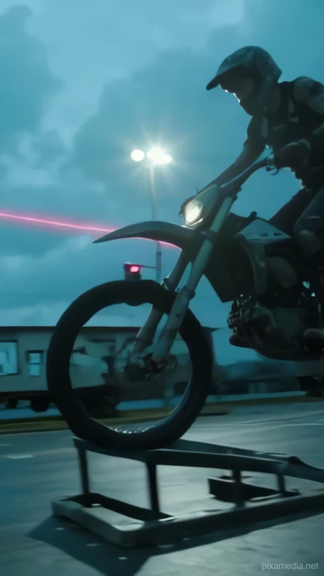Ghost Rides the Midnight Rails - Action & Stunts AI stock